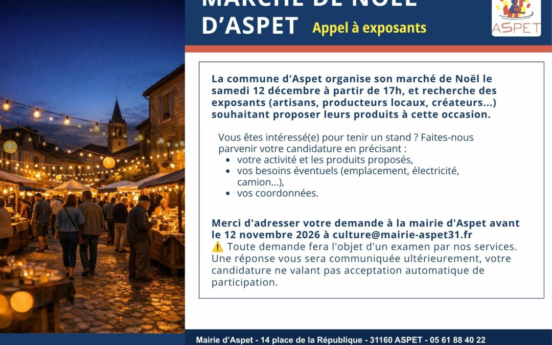 Marché de Noël : appel à exposants
