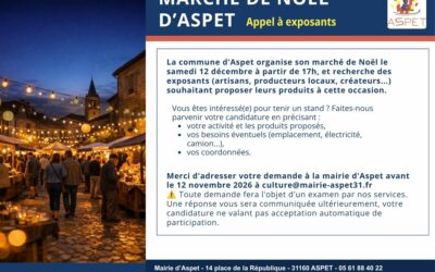 Marché de Noël : appel à exposants
