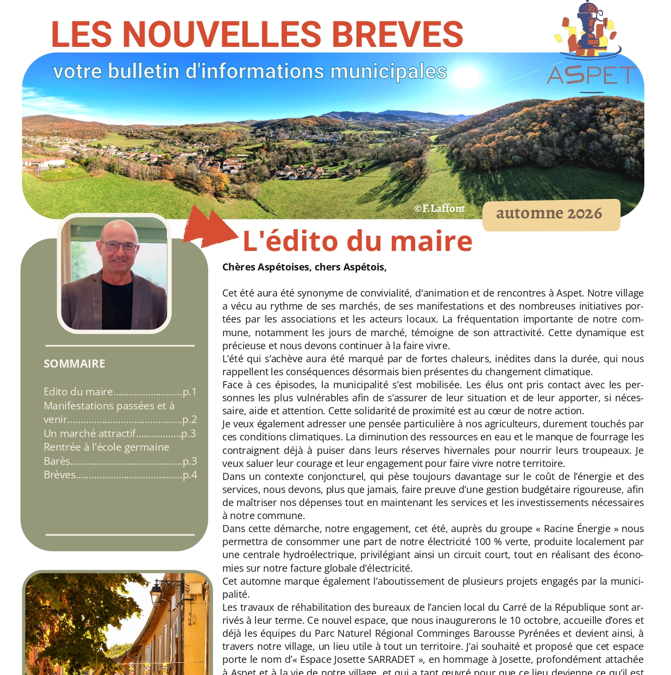 Nouvelles Brèves automne 2026